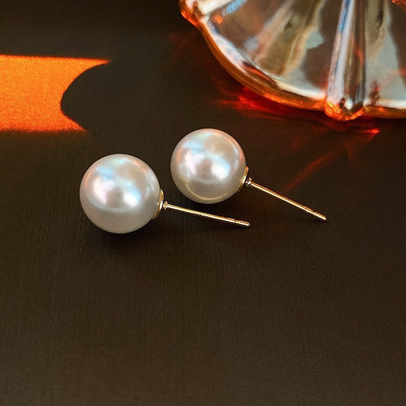 Chic Vintage Pearl Stud Earrings with Floral Bow Leaf Diamond Drop Geometric and Animal Motifs in Steel Posts