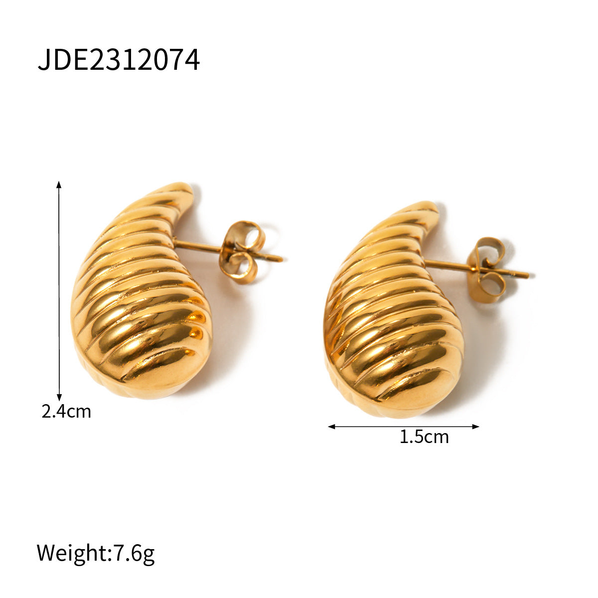 Orecchini a Goccia Irregolari in Acciaio Inossidabile Placcato Oro 18K Stile Vintage Esotico da Donna