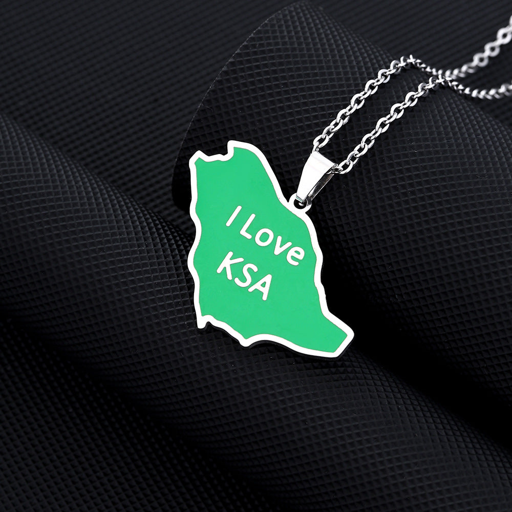 Collana con ciondolo geometrico in acciaio inossidabile con charm in acciaio al titanio e finitura placcata per moda unisex