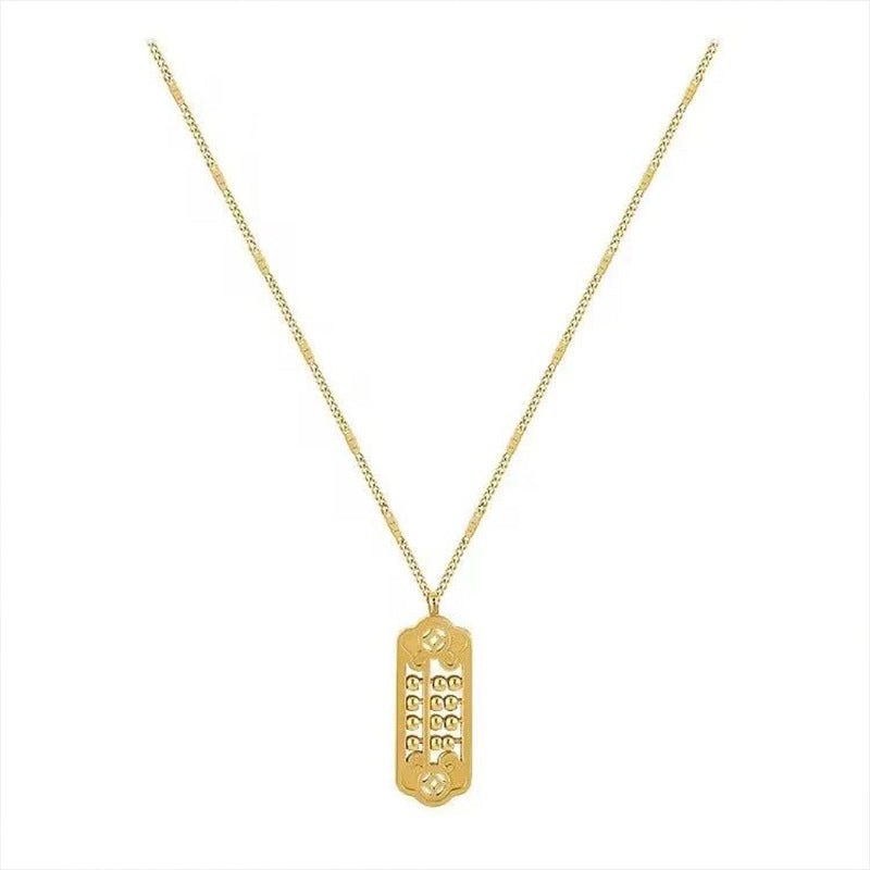 Minimalist Geometric Stainless Steel Pendant Necklace with Plated Finish for Women, Clavicle Chain and Sweater Chain