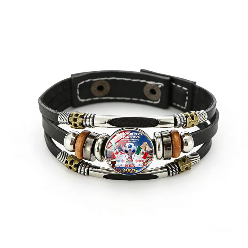 Bracciale in pelle placcato geometrico unisex