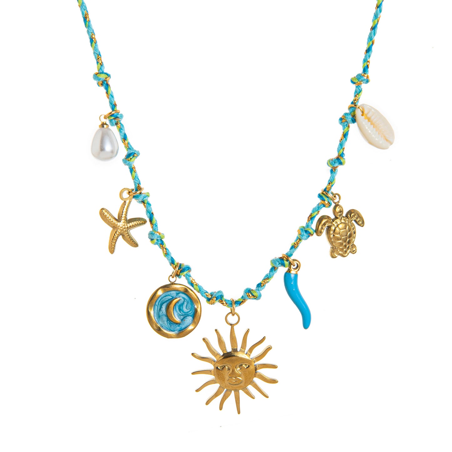 Ciondolo con Barretta a Charm per Collana in Acciaio Inossidabile PVD, Stile Casual, con Animale
