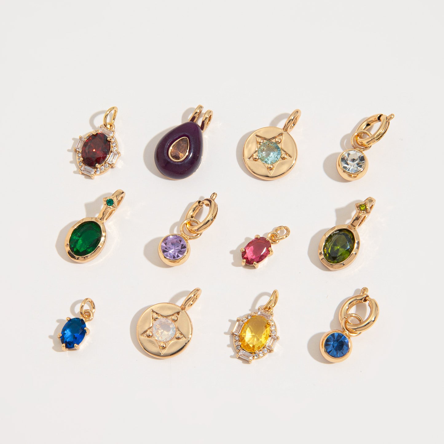 Vintage Geometric Stainless Steel 18K Gold PVD Plated DIY Charm Bar Necklace with 12 Birthstones