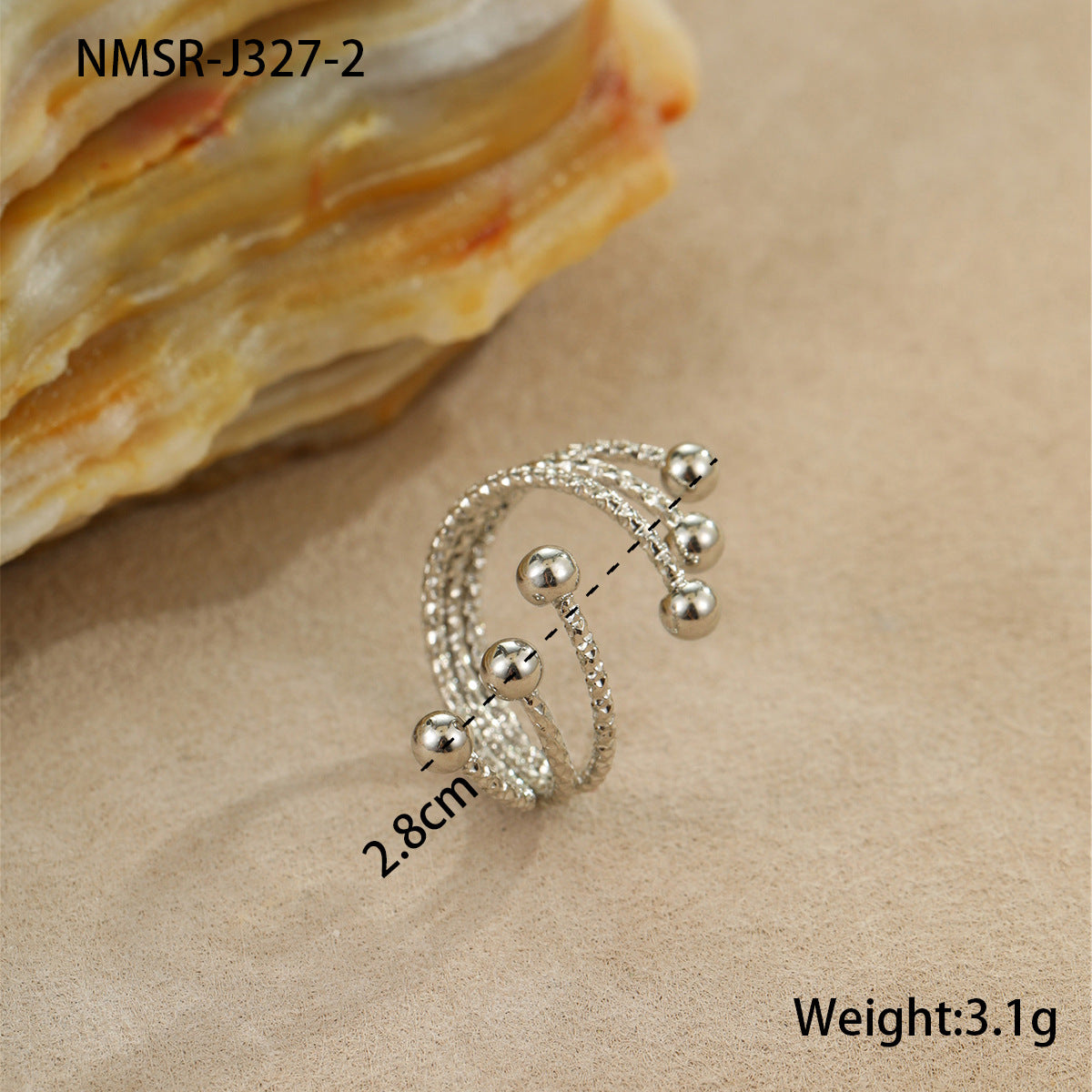 Fashionable Geometric Stainless Steel Bracelet and Titanium Steel Ring with 18K Gold Plating, Engraved Detail, Non-Fading Hand Jewelry for Women