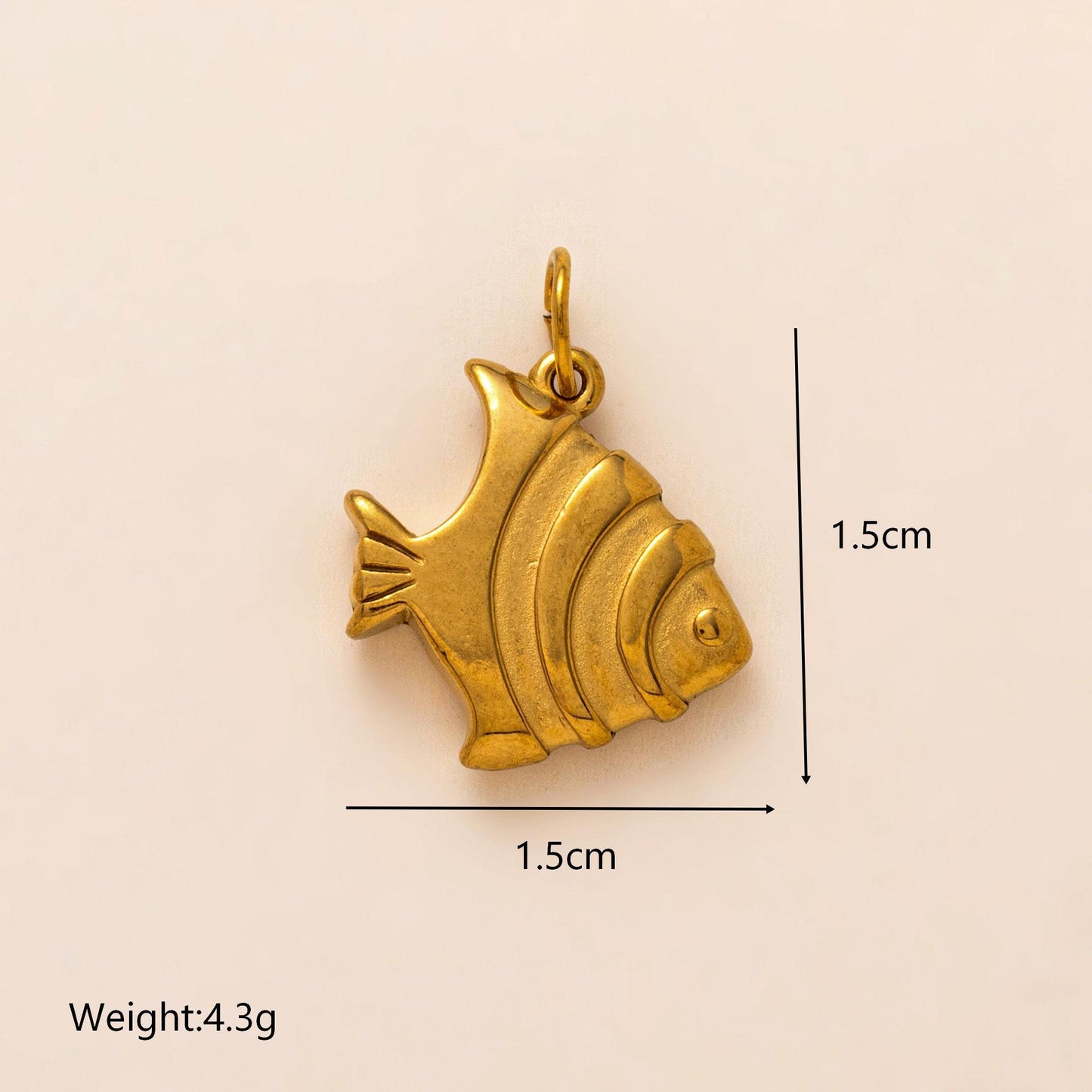 Vintage 18K Gold Plated Stainless Steel Sea Turtle Animal Charm Bar PVD