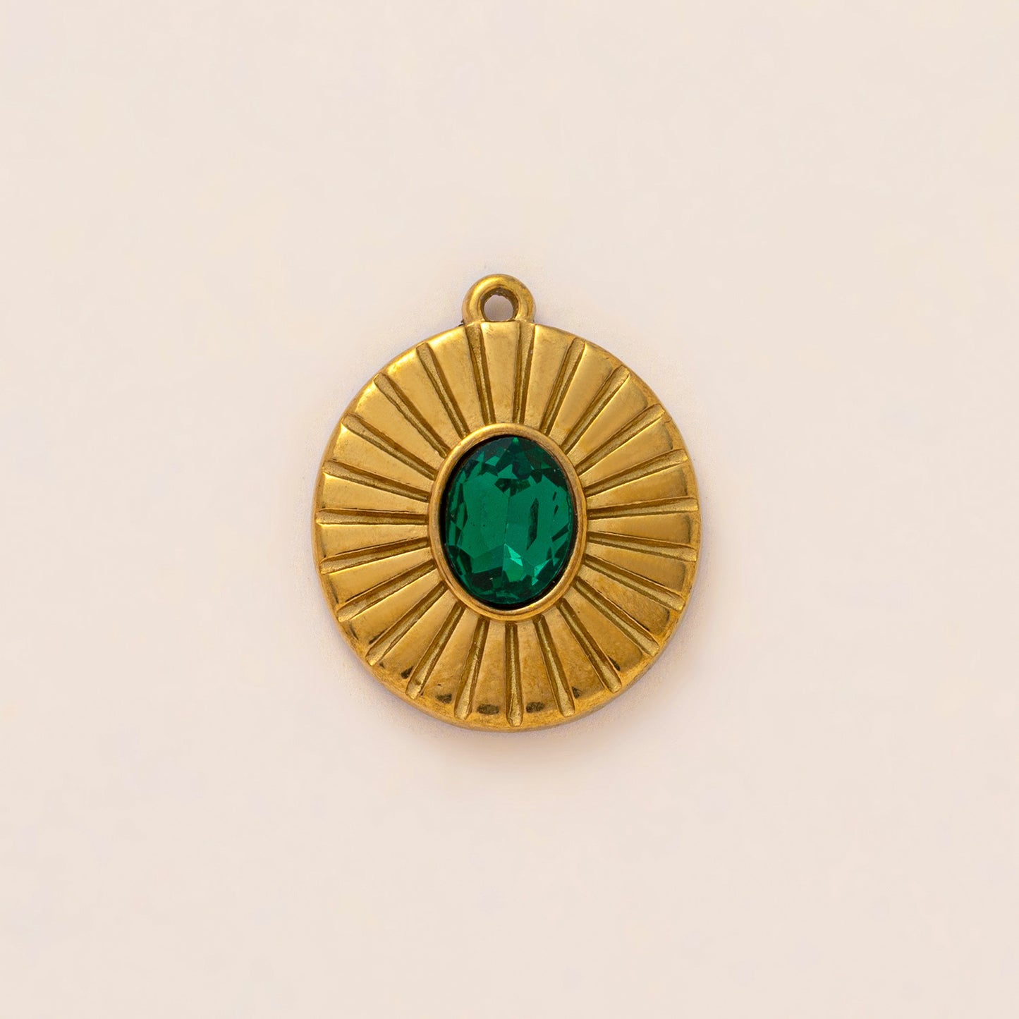 Vintage 18K Gold Plated Stainless Steel Floral Fish Charm Bar
