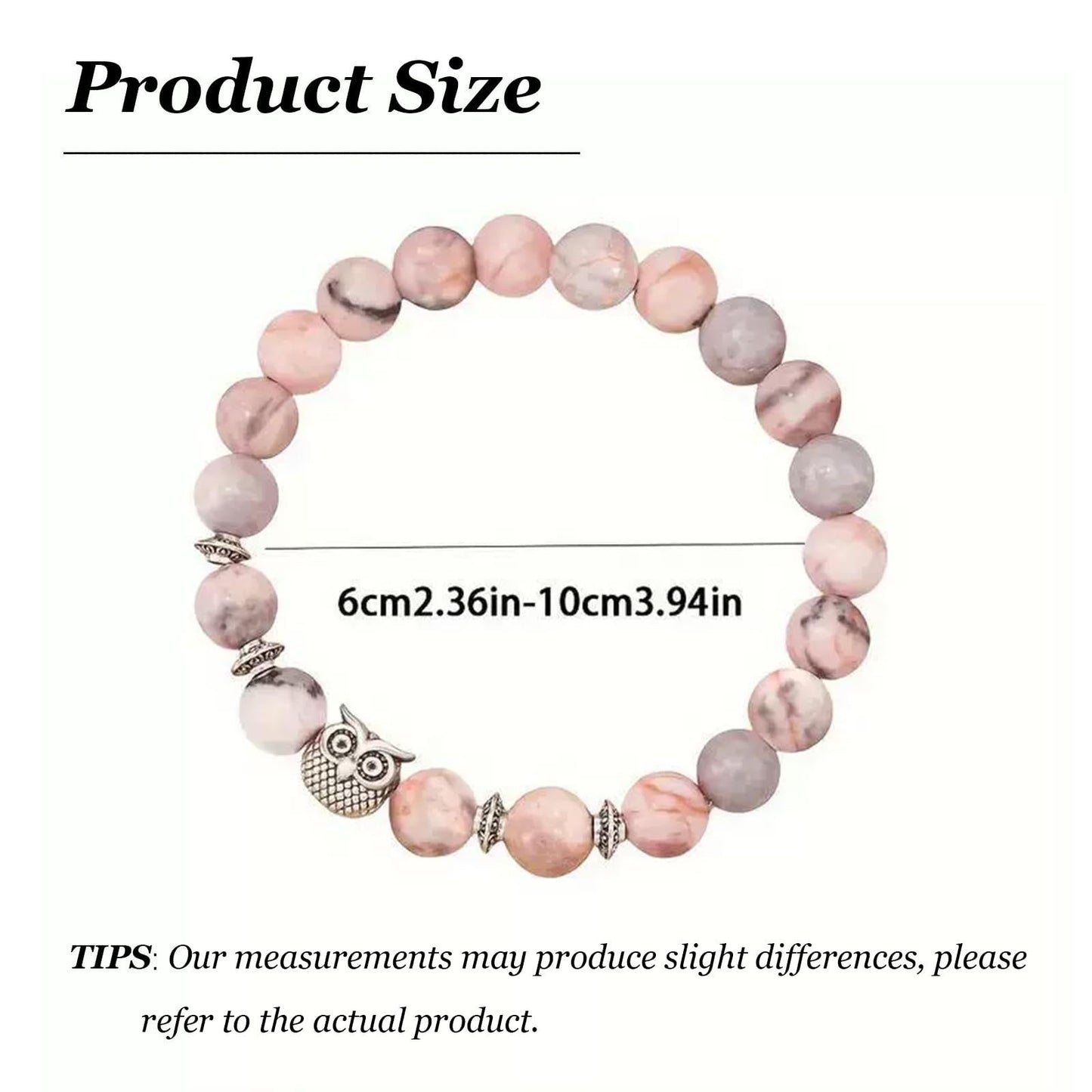 Personalized Animal Owl Agate Beaded Bracelet Unisex Gift