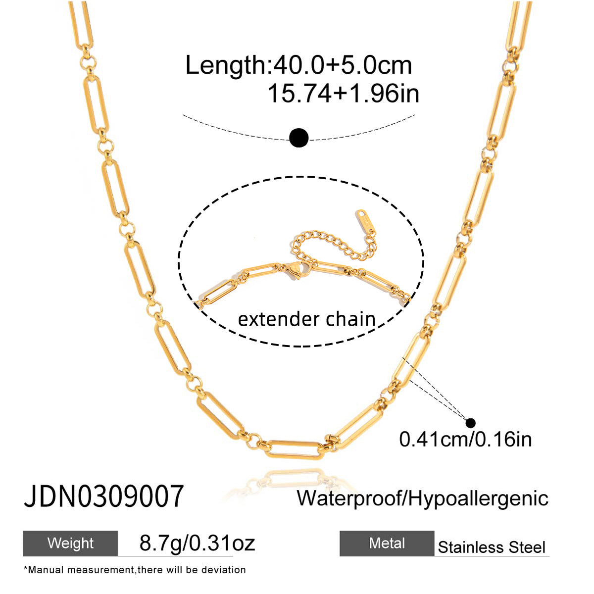 Minimalist Geometric Round Cubic Zirconia PVD Titanium Steel Y-Chain Necklace for Women