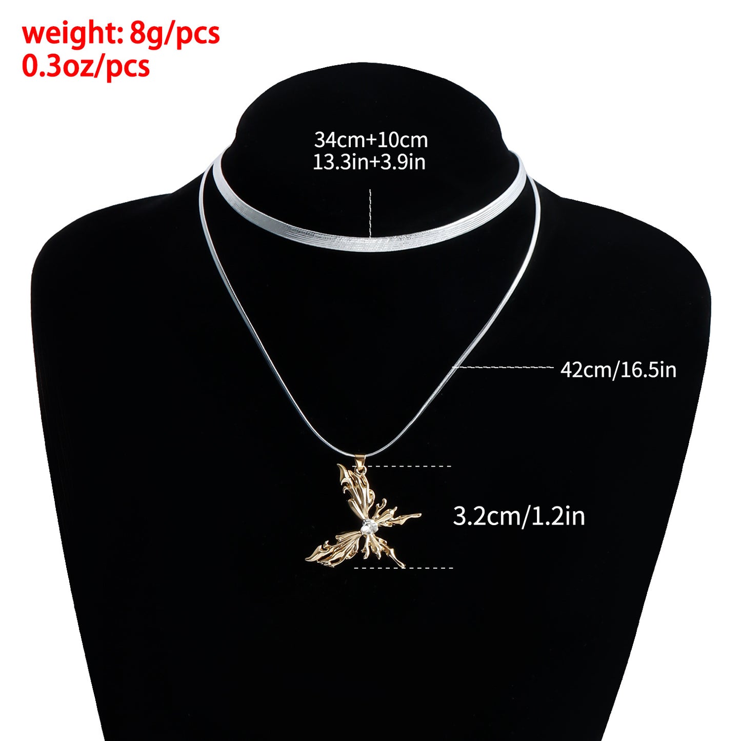 Minimalist Butterfly Wing Pendant Necklace with Plated Alloy and PU Cord for Women