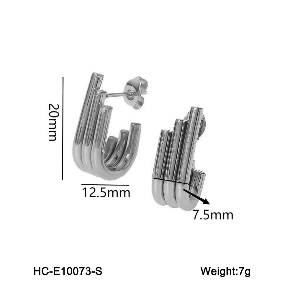 Geometric Stainless Steel Hypoallergenic Coil Earrings for Women with Plated Finish