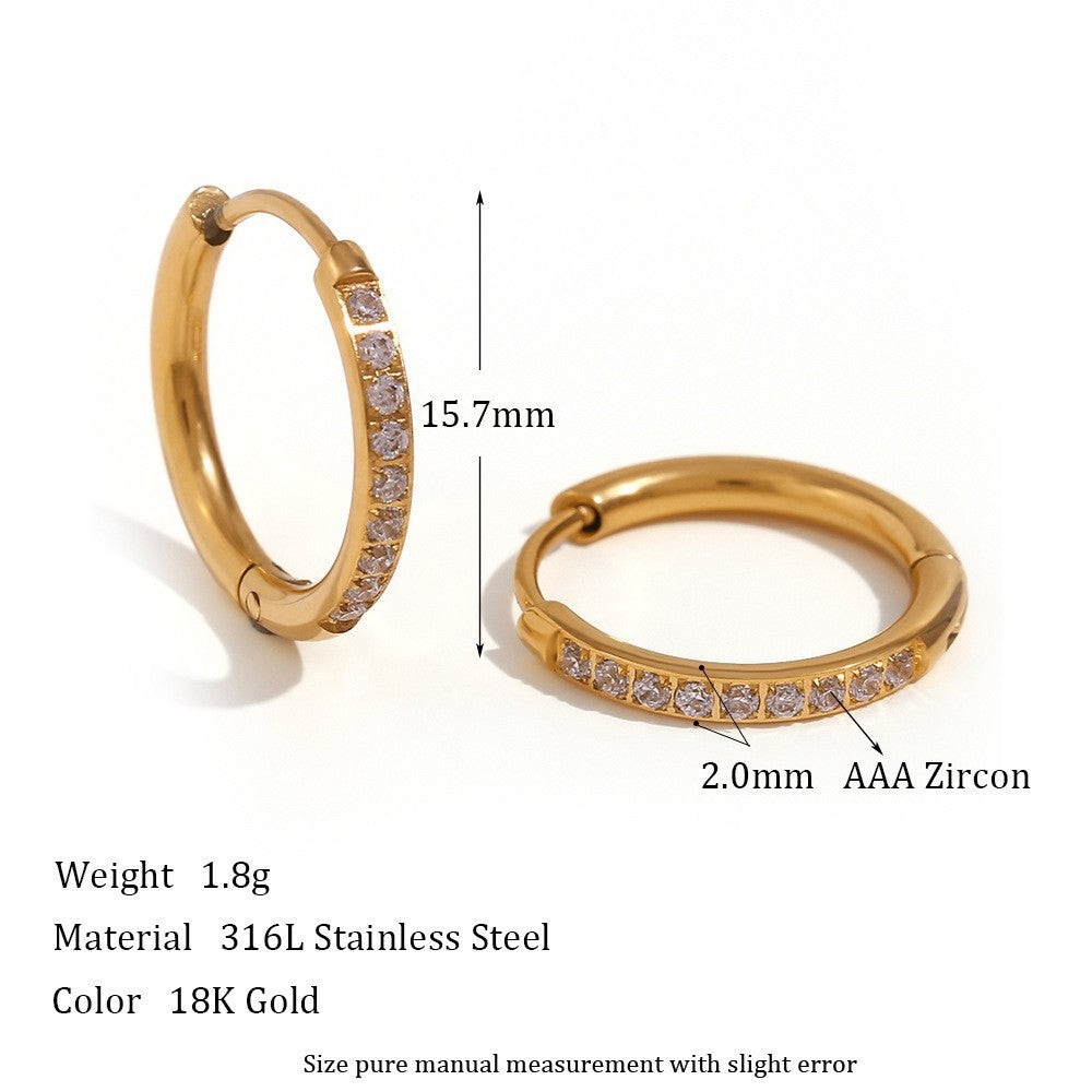 Minimalist Geometric Stainless Steel Ear Cuffs and Hoop Earrings with 18K Gold Plating for Women