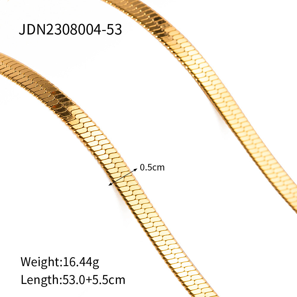 Collar con colgante de acero de titanio estilo geométrico con cadena de acero inoxidable chapada en oro para mujer