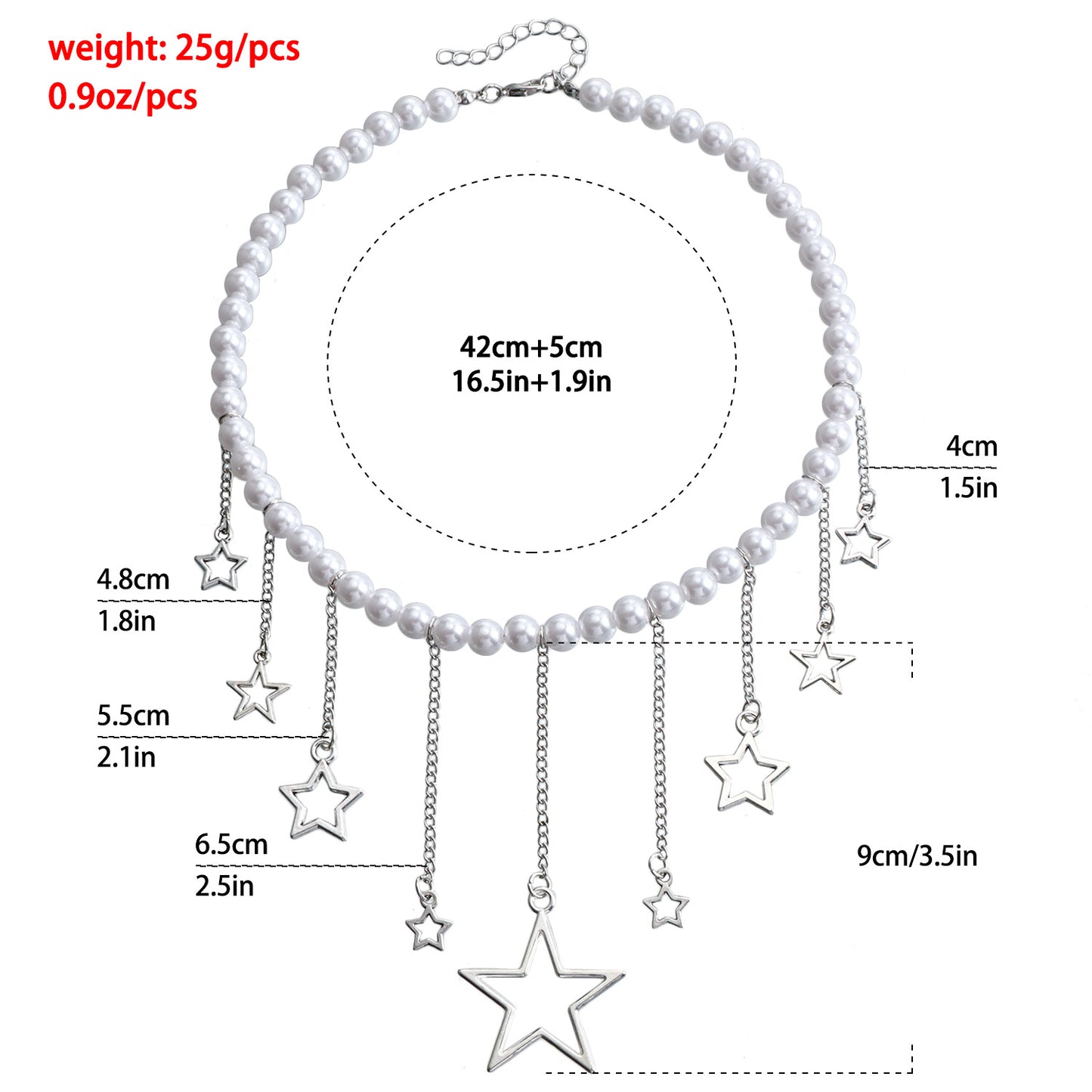 Vintage Style Star-Shaped Hollow Pendant Necklace with Imitation Pearl and Alloy Accents on Delicate Clavicle Chain