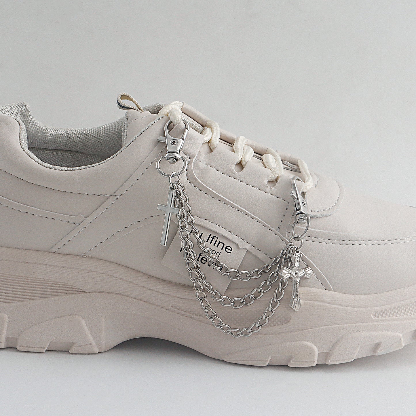 Hip Hop Style Geometric Alloy Anklet with Tassel and Cross Charm for Women