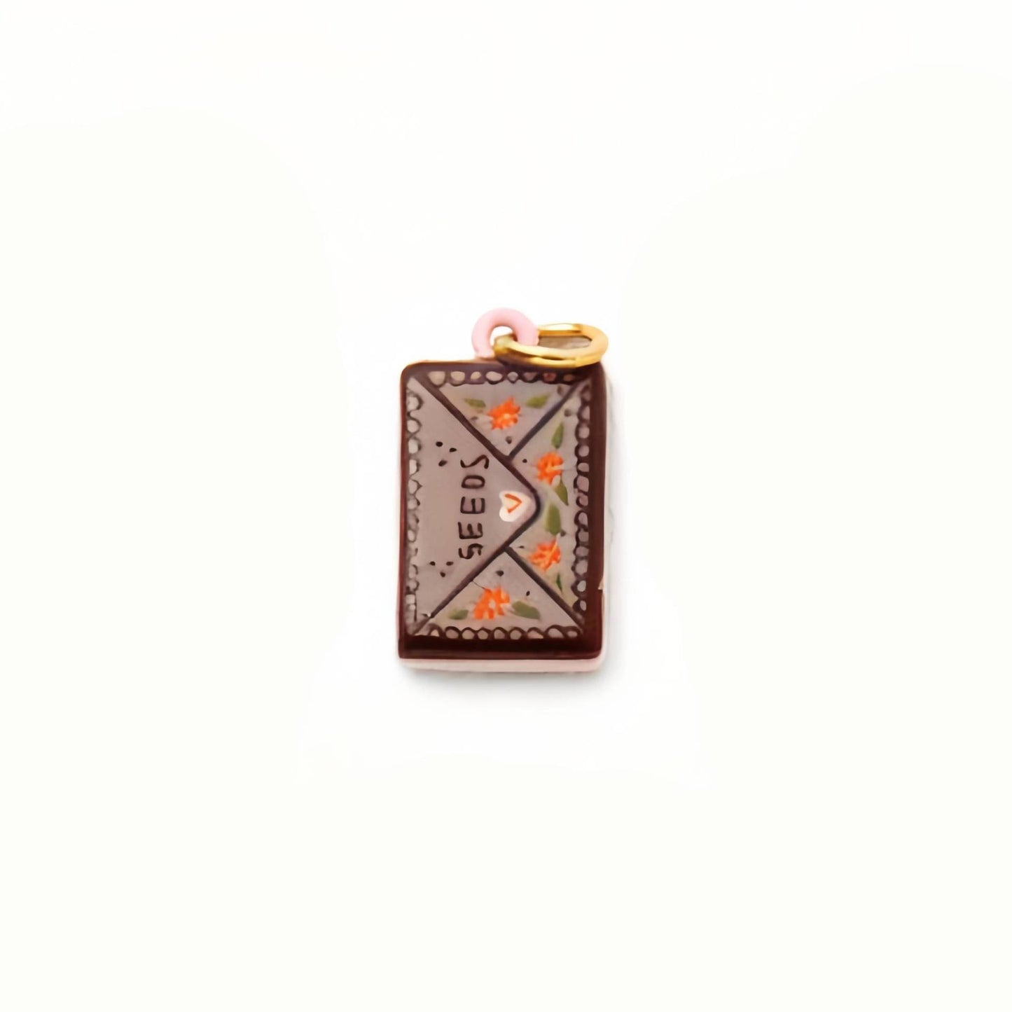 Vintage 18K Gold Plated Drip Oil Brass Pendant Charm Bar for Women