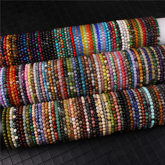 Elegant Casual Geometric Natural Agate Beaded Bracelet Unisex 6mm