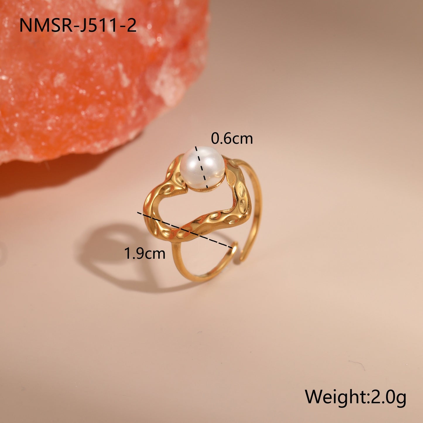 Minimalist Geometric Stainless Steel Ring with 18K Gold Plating Adjustable Open Band Elegant Luxury Women's Jewelry