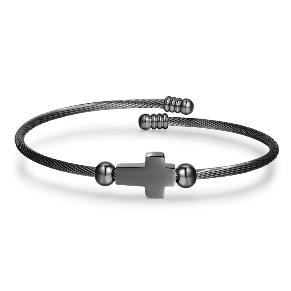 Adjustable Titanium Steel Cross Bracelet Plated Geometric Hand Jewelry