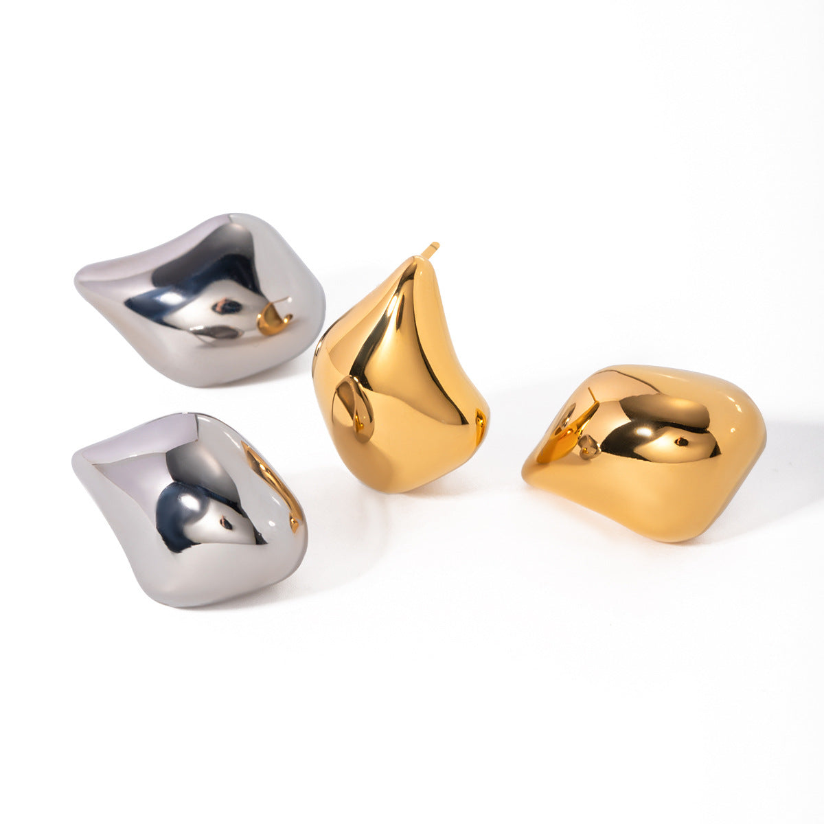 Orecchini Minimalisti a Goccia in Acciaio Inossidabile con Placcatura in Oro 18K, Gioielli per Orecchie Leggeri e di Lusso da Donna