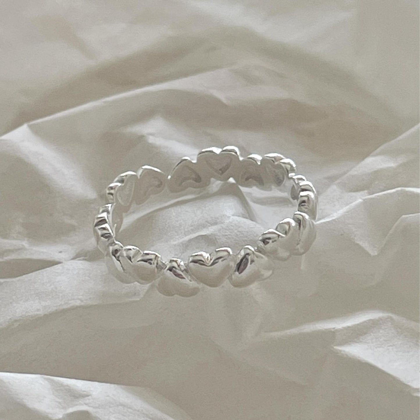 Anillo abierto minimalista en forma de corazón de plata de ley 925 para mujer con diseño geométrico y estética dulce