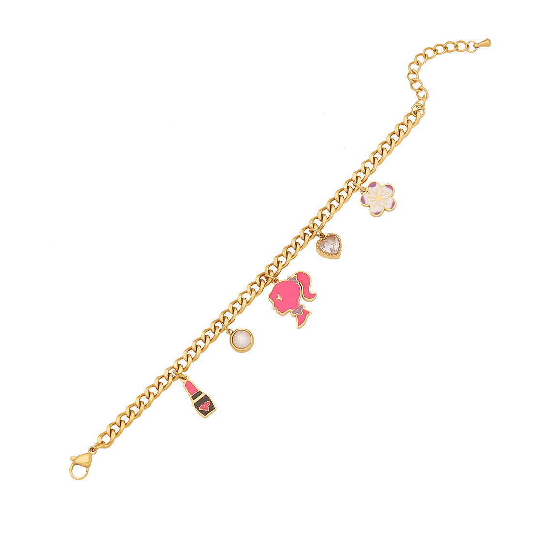 Fashionable Cartoon Character Pendant Necklace in Stainless Steel with Plated Finish for Women