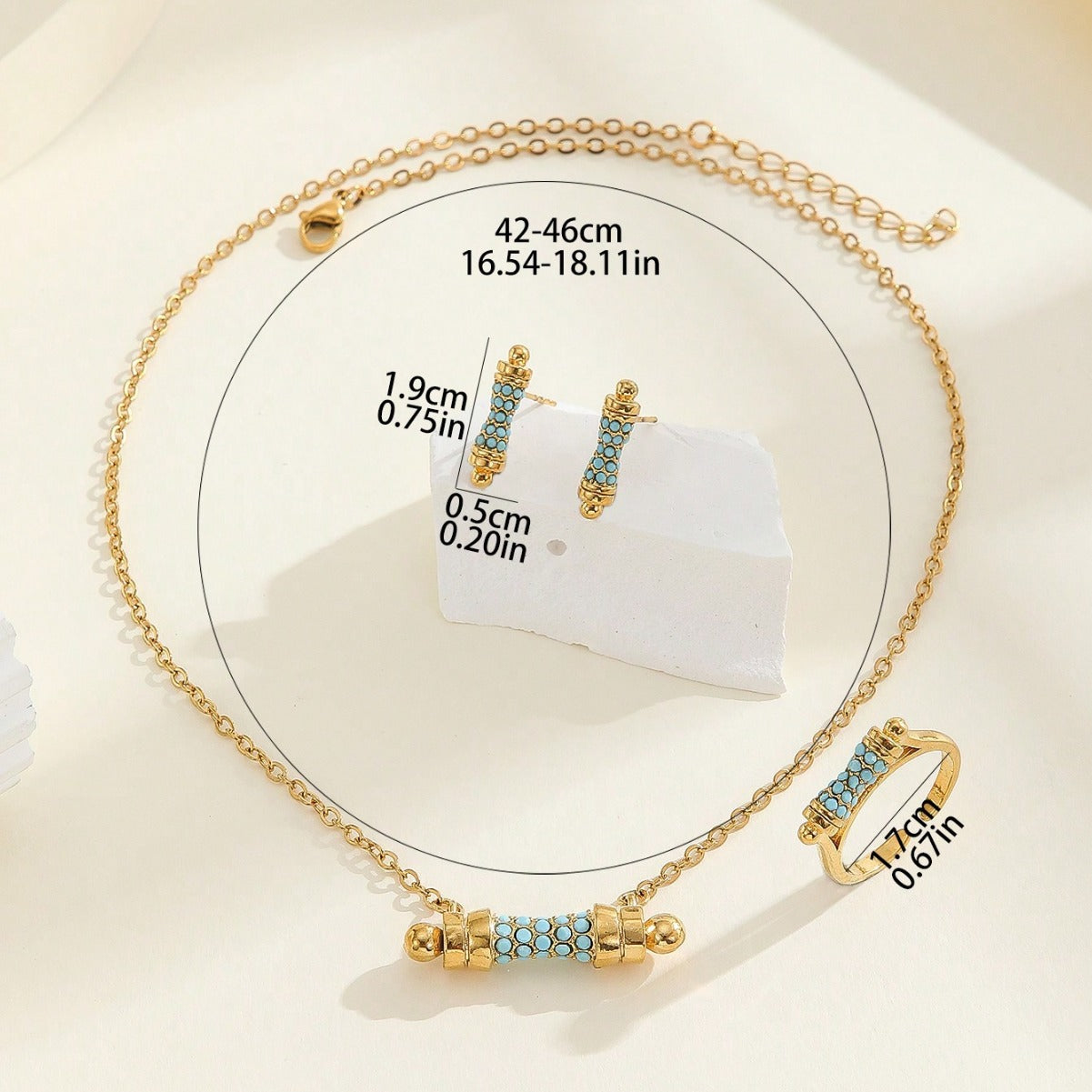 Set collana con pendente a forma di vita intarsiato in acrilico minimalista con motivo floreale e lega galvanizzata per donna