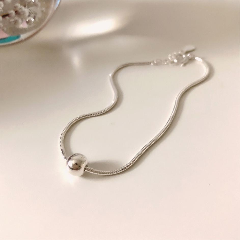 Minimalist Geometric Snake Chain Bracelet in Sterling Silver S925