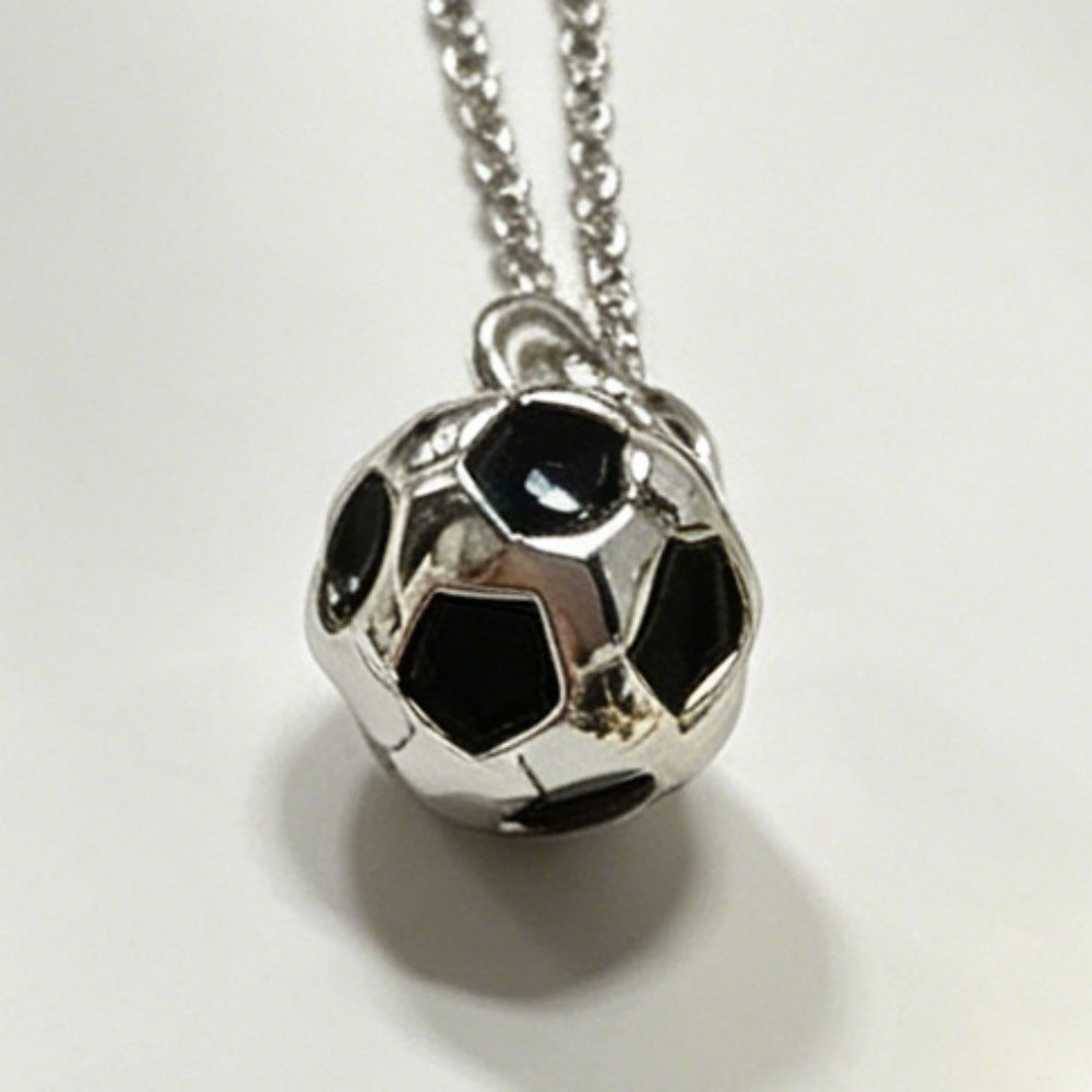 Luxury Brass Football Pendant Necklace Box Chain Women