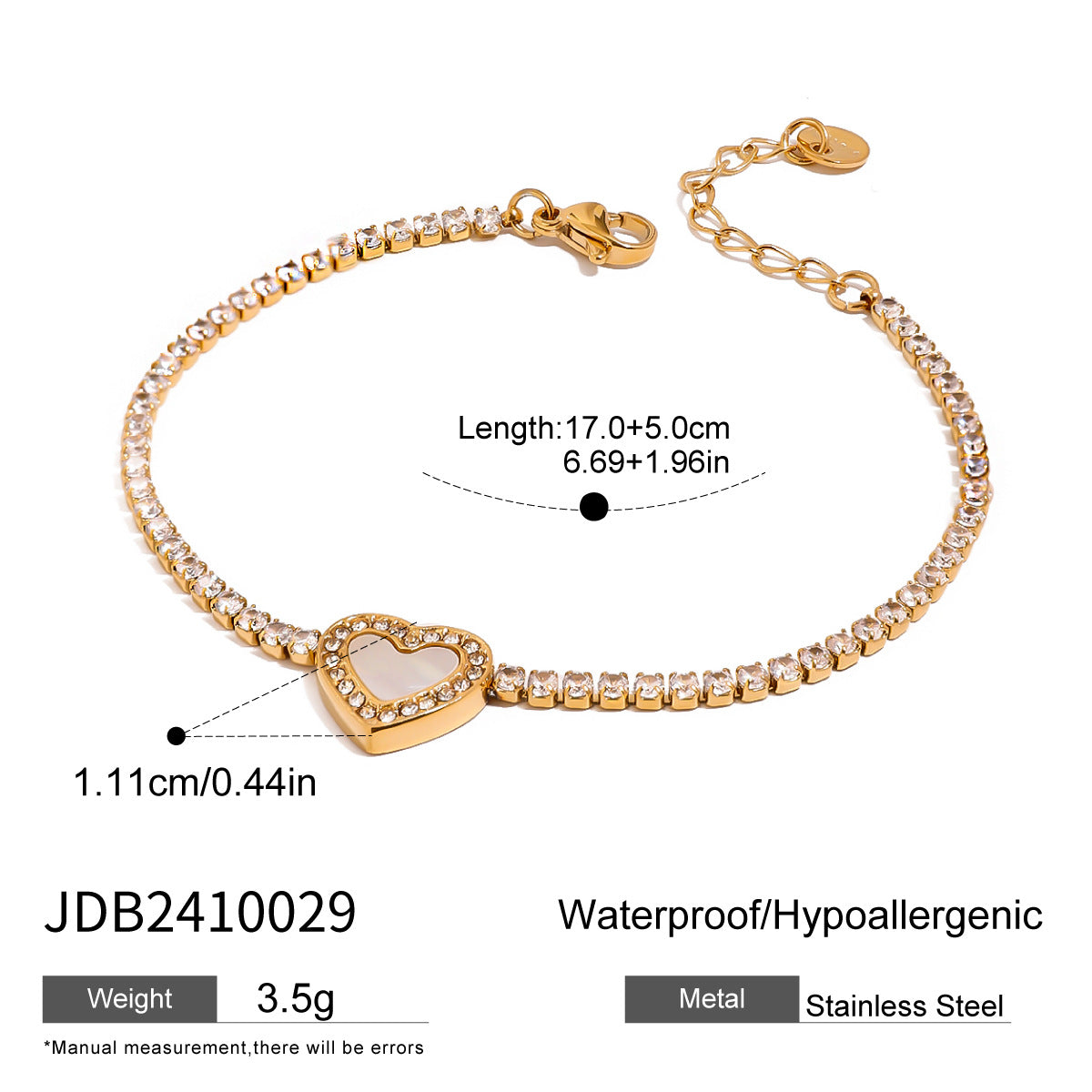 Heart Shaped Plated Stainless Steel and Titanium Steel Jewelry Set for Women