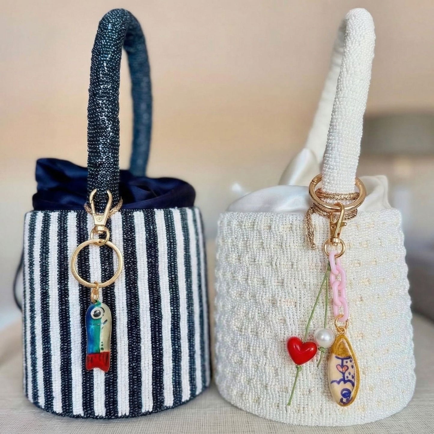 Sweet Striped Animal Brass Charm Bar for Bag
