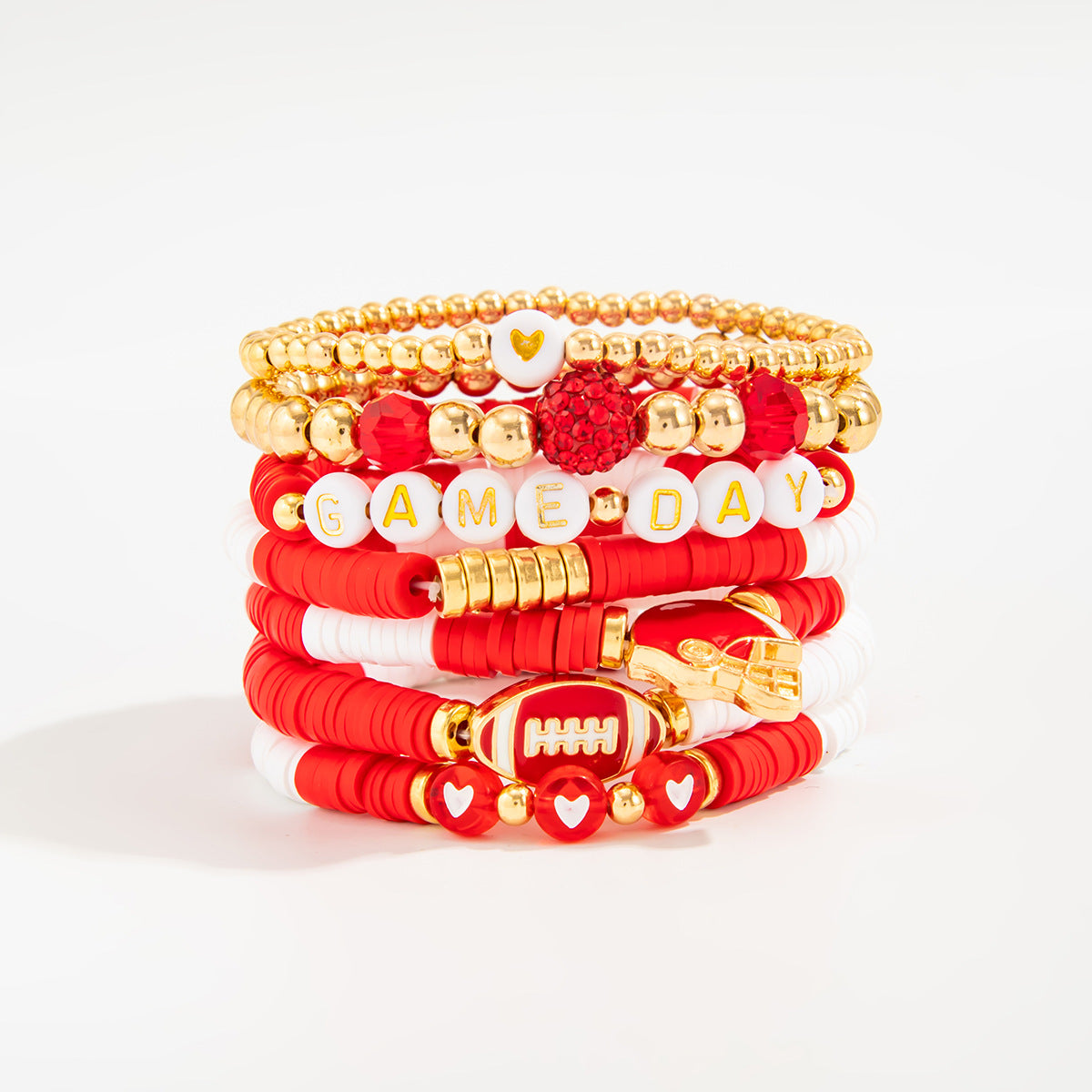 Irregular Resin Beaded Crystal Bracelet with Letter Charms for Women
