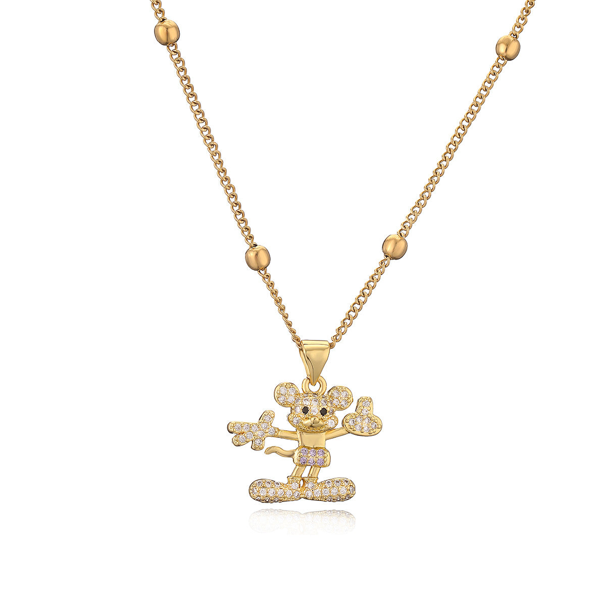 Collana con pendente geometrico irregolare minimalista da donna con placcatura in oro e zirconi