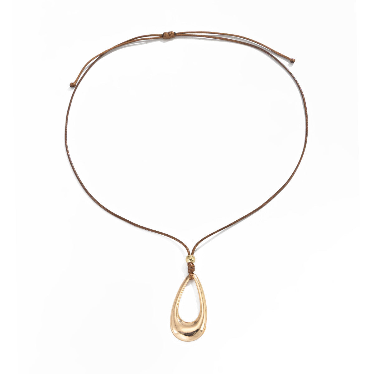 Casual Irregular Teardrop Oval Zinc Alloy Plated Pendant Necklace for Women