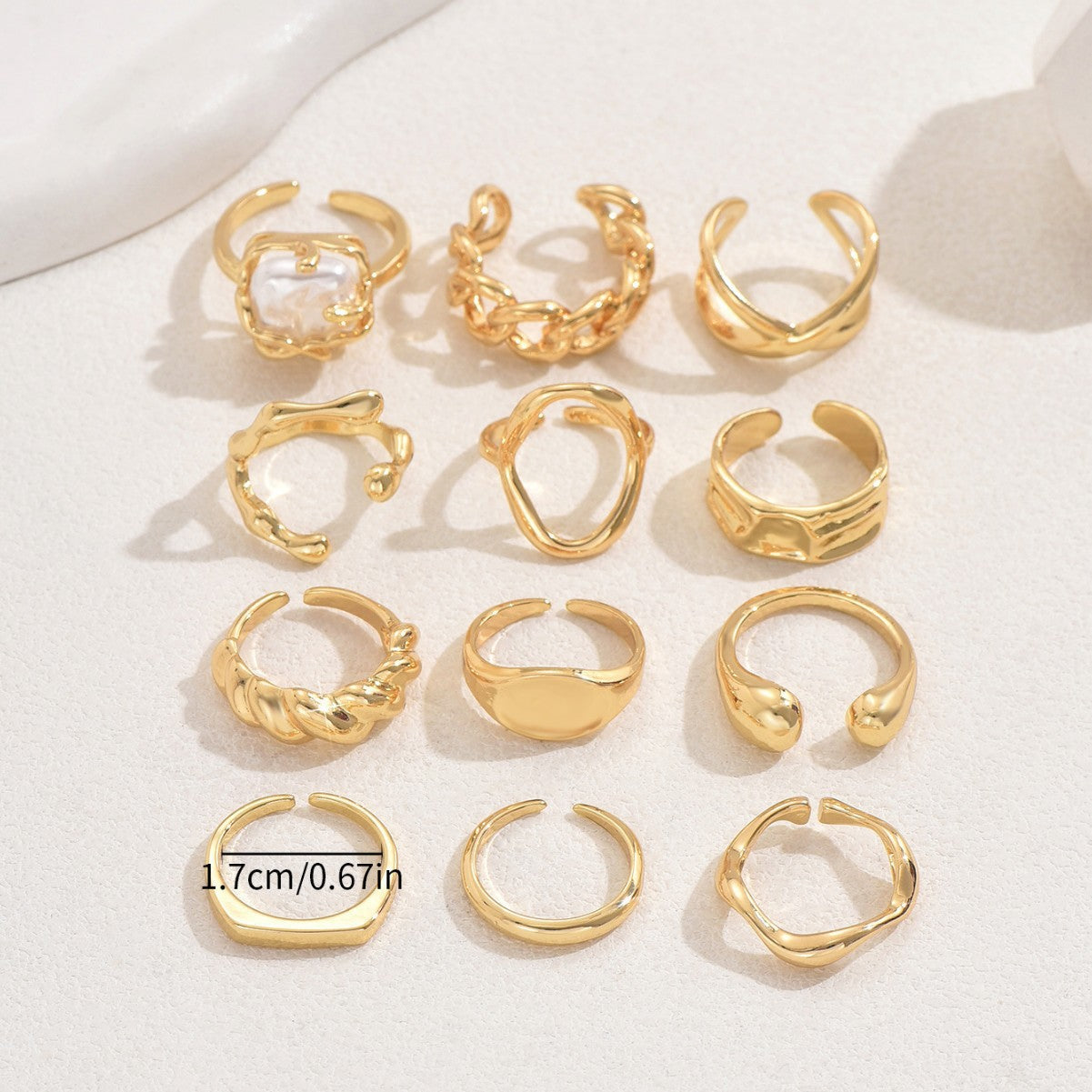 Anello regolabile da donna placcato in lega geometrica