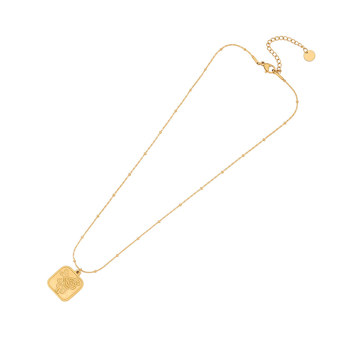 Collana con Ciondolo a Mano Rosa Geometrica Vintage in Acciaio Inossidabile con Design Ispirato ai Tarocchi
