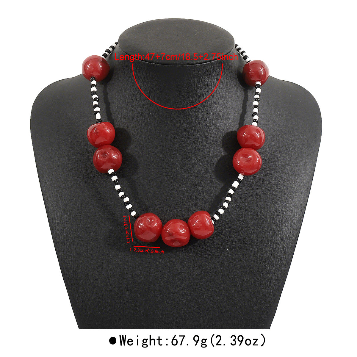 Dulce Collar Minimalista de Resina con Cuentas en Forma de Cereza para Mujer con Cadena de Cuentas Redondas
