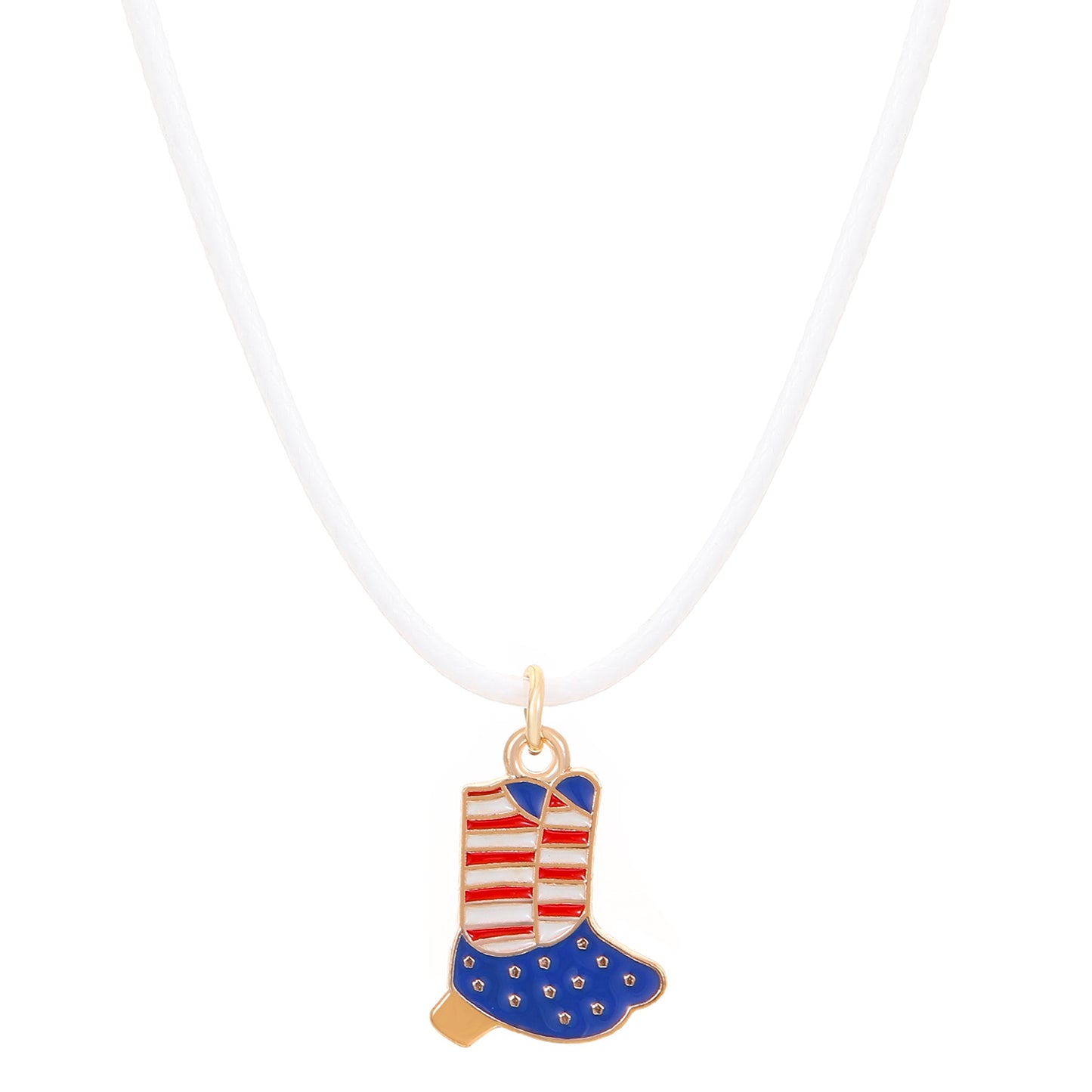 Patriotic Heart Star Letter Alloy Pendant Necklace for Unisex