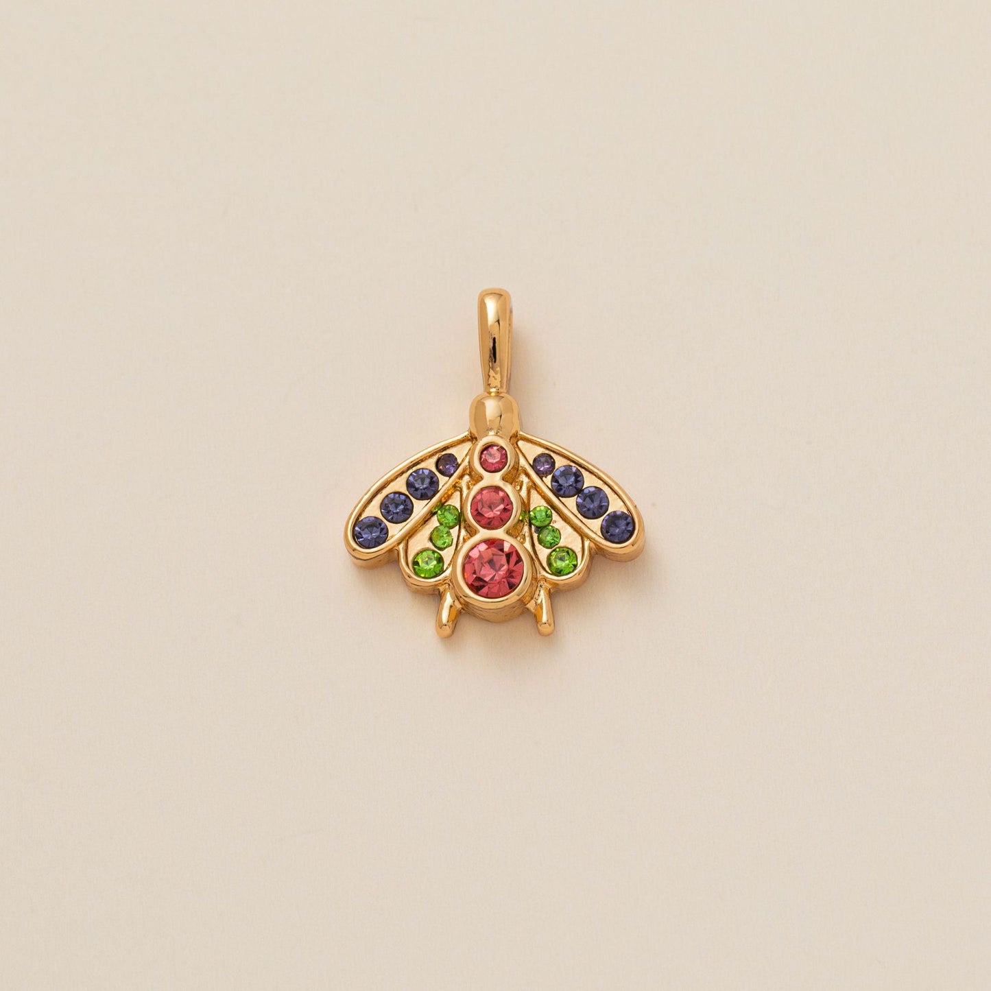 Plated Brass Animal Butterfly Charm Bar Ball Chain Necklace Unisex