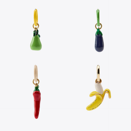 Casual 18K Gold Plated Stainless Steel PVD Fruit Vegetable Plant Charm Bar