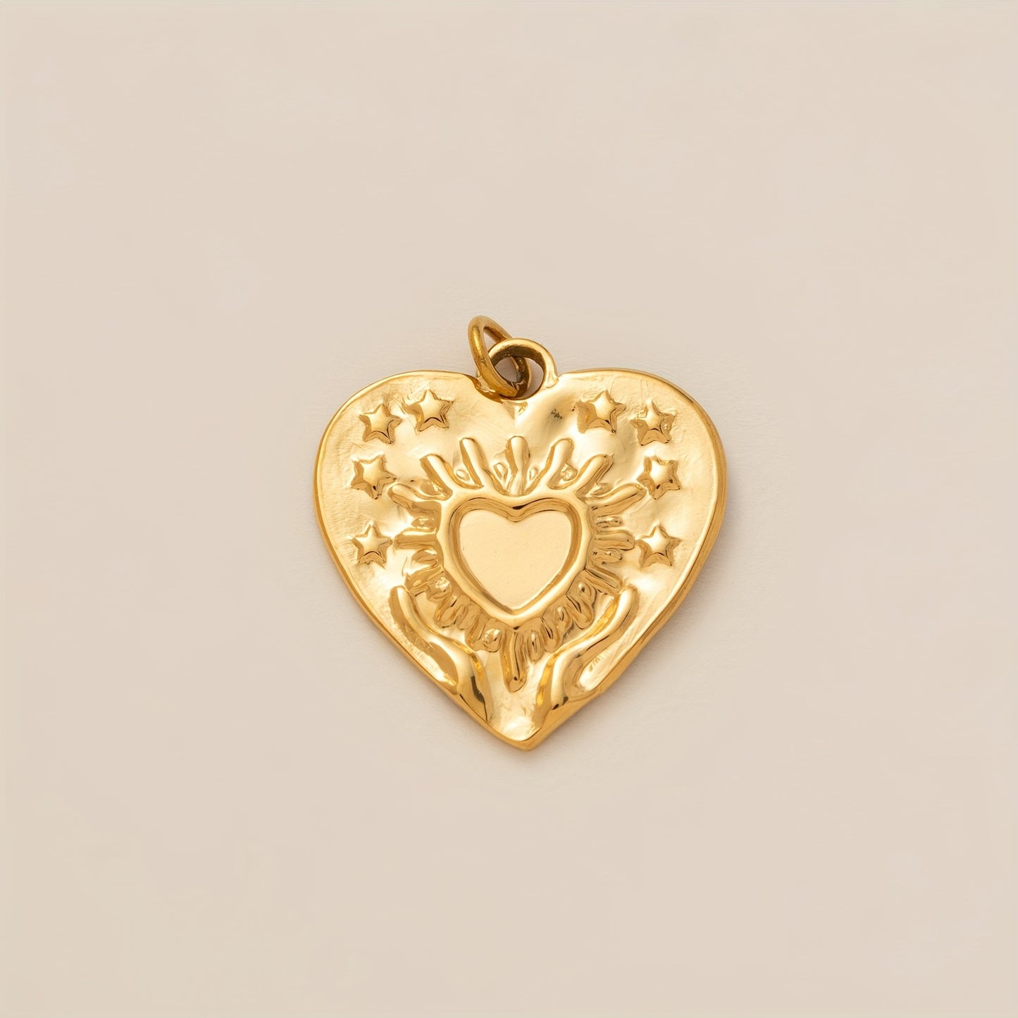 Llavero Colgante de Bolso con Charm DIY con Patrón Geométrico de Corazón y Fruta, Chapado en Oro de 18K, Estilo Minimalista
