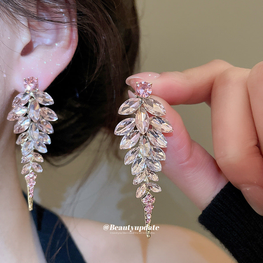 Orecchini a perno da donna geometrici eleganti rotondi con strass in lega con perni in acciaio