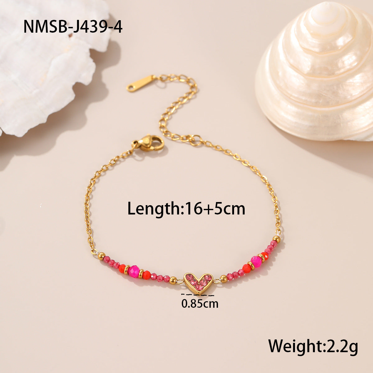 Fashionable OL Style Geometric Enamel Beaded Flower Bracelet for Women in Titanium Steel with Plated Finish