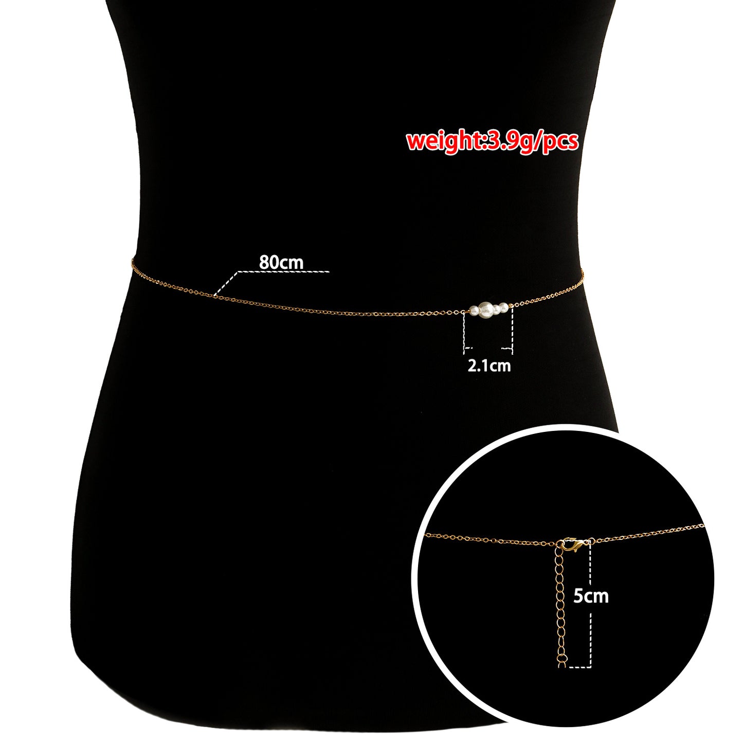 Minimalist Pearl Body Chain for Women with Alloy Clasp