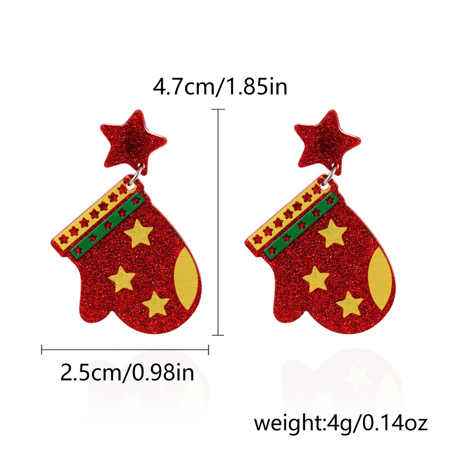 Pendientes Acrílicos en Forma de Árbol de Navidad para Mujer con Patrón Festivo Impreso