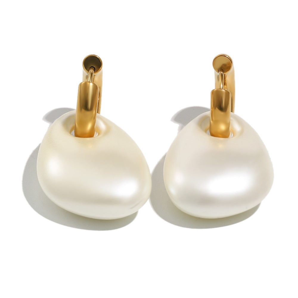 Minimalist Geometric Acrylic Stud Earrings with Matte 18K Gold Plated Stainless Steel Posts