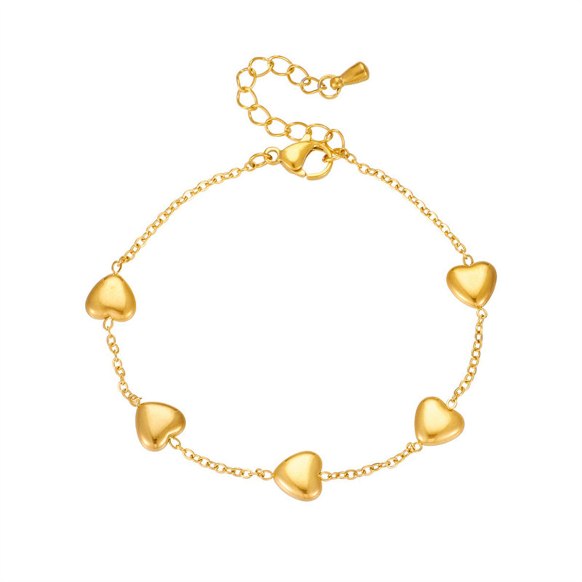 Minimalist Heart-Shaped Polished Stainless Steel Necklace for Women