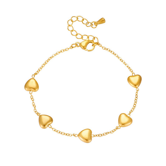 Collana da donna in acciaio inossidabile lucido a forma di cuore minimalista