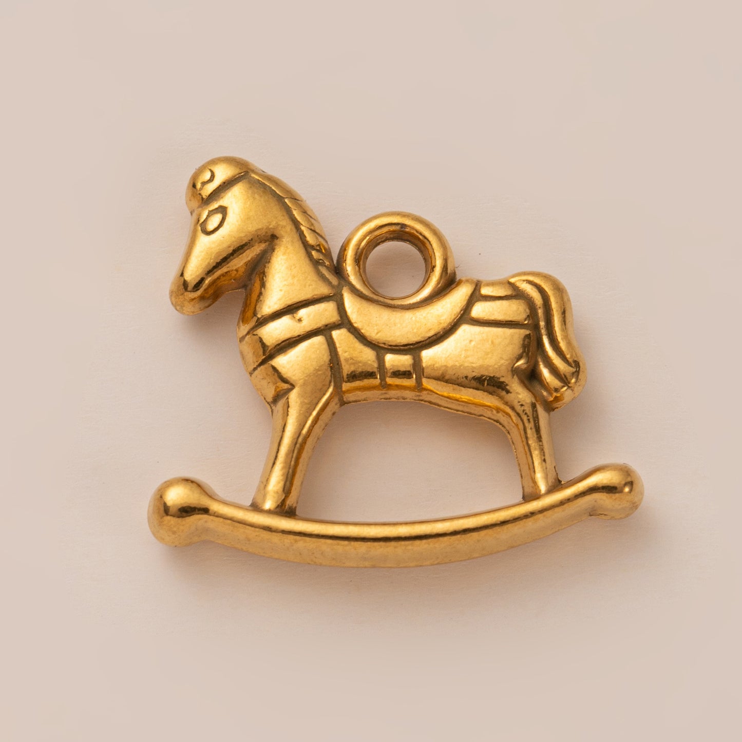 Vintage 18K Gold Plated Stainless Steel Animal Pendant Charm Bar with Ball Chain