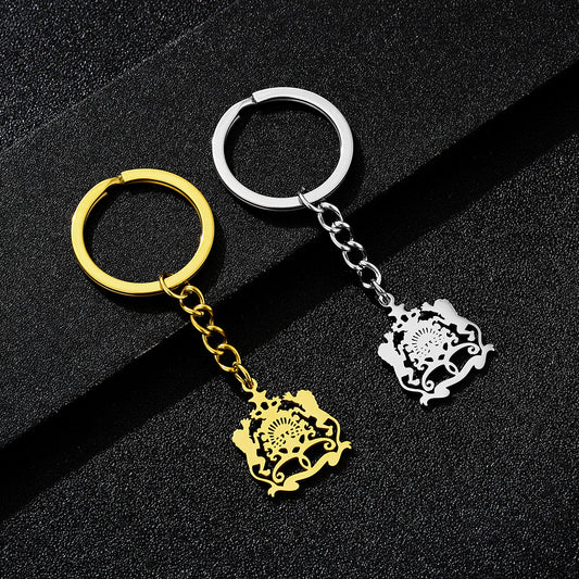 Llavero Vintage Marroquí de Acero Inoxidable Accesorio Unisex con Diseño Étnico
