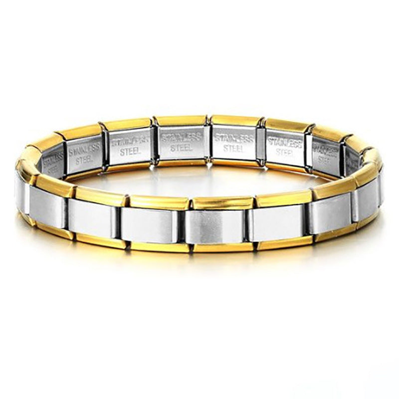 Sweet Cartoon Plated Stainless Steel DIY Charm Bar Bracelet Unisex